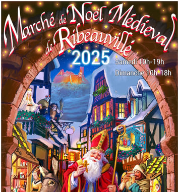 Marché de Noël médiéval de Ribeauvillé affiche 2025
