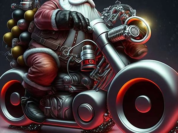 Les Pères Noël à moto